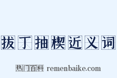 拔丁抽楔近义词是什么意思的图片